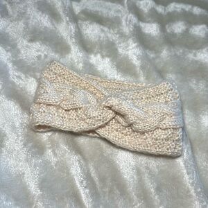Cute beige headband knitted winter spring fall cover ears hair accessories